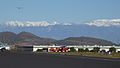 An Aeronca Champion holding short runway 18 at the French Valley Airport.