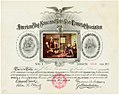 Estampa de certificado em 1912.