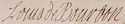 Louis de Bourbon's signature