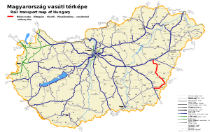 ベーケーシュチャバ - ケテジャーン - ヴェーステー - ピュシュペクラダーニ線の路線図