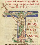 Szent Mihály legyőzi a Sárkányt, kép egy 12. századi kéziratból