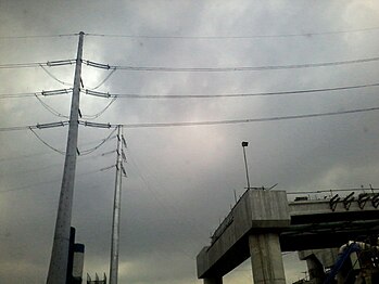 Rerouting of the transmission line segment along Quirino Avenue in Paco, using new steel pole 144, as a result of the construction of Skyway Stage 3.