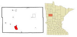 Location of Detroit Lakes within Becker County in the state of مینه‌سوتا
