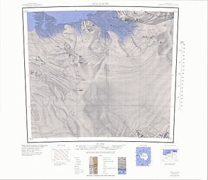 Topographische Karte mit dem Rubey-Gletscher (oben)