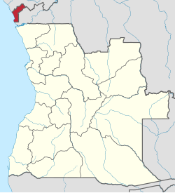 Местоположение на Кабинда (в червено)