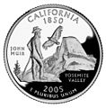 Реверс монеты серии 50 штатов, посвящённый Калифорнии