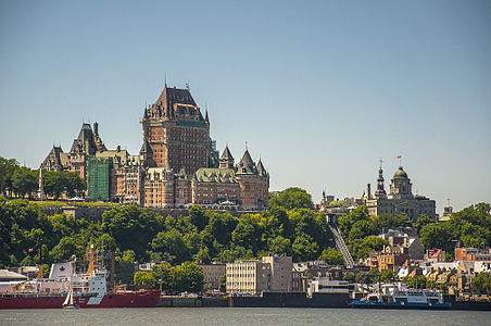 View of the Château Frontenac from Levis, Quebec, picture taken during Wikipedia Takes Quebec City