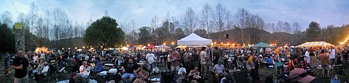 A panorama photo of the Cheat Festival in 2010