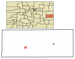 Location of Kit Carson in Cheyenne County, Colorado.