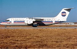 Onnettomuuskoneen kaltainen China Northwestin BAe 146-300.