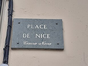 Ciassa Növa (Place de Nice), Cartée ën lengua brigašca e fransesa