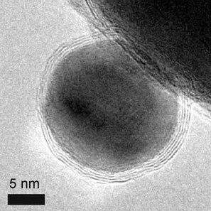 Grafeenist kestaga koobalti nanoosake.