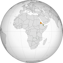 Mappa che indica l'ubicazione di Gibuti e Eritrea