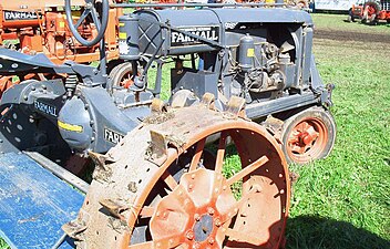 Cleats on the drive wheel of a Farmall tractor