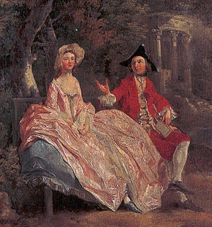 Conversation in a Park, detail (1745)