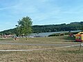 The beach at the east end of the lake