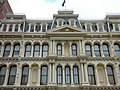 Nice Masonic eye with blue iris and white sclera, upon gold sunburst, at Grand Opera House (Wilmington, Delaware), i'd like to say yes to this one --doncram