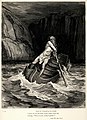 Image 13 Divine Comedy Restoration: Adam Cuerden An engraving of Charon, in Greek mythology the ferryman of Hades who carried souls of the newly deceased across the River Styx that divided the world of the living from the world of the dead. This illustration is from French engraver Gustave Doré's 1857 set of illustrations for Dante Alighieri's Divine Comedy, an Italian epic poem depicting an allegorical vision of the Christian afterlife. Here, Charon is shown coming to ferry souls across the river Acheron to Hell. The caption is from Henry Francis Cary's translation, from which this particular copy is taken: And, lo! toward us in a bark Comes on an old man, hoary white with eld, Crying "Woe to you, wicked spirits!" More selected pictures