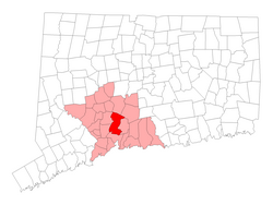 Location in New Haven County, کنیکٹیکٹ