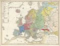 Übersicht von Europa mit ethnograph Begränzung der einzelen Staaten ... (Europe ethnographique), 1855