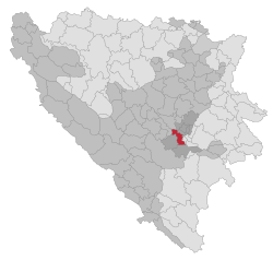 Location of Ilidža within Bosnia and Herzegovina.
