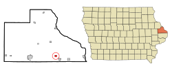 Location of Spragueville, Iowa