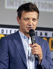 Renner promoting the series at the 2019 San Diego Comic-Con Jeremy Renner by Gage Skidmore.jpg