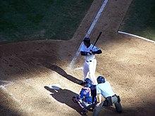 Ken Griffey Jr. during his final plate appearance of the 2009 season. Ken Griffey, Jr. final at-bat in 2009.jpg