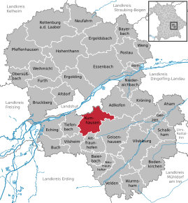 Poziția Kumhausen pe harta districtului Landshut