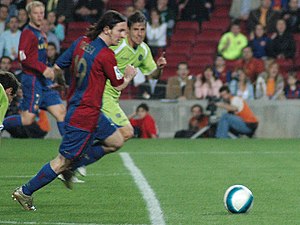 Messi shortly before scoring a goal against Getafe