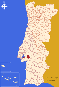 Montijo Portugalin kartalla