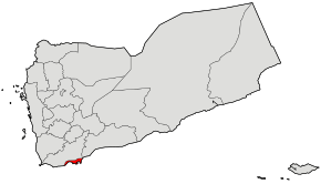Localizarea guvernoratului 'Adan pe harta Yemenului