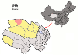 青海省中の冷湖委員会の位置