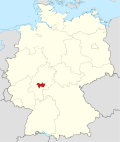 Kart som viser Wetteraukreiss beliggenhet i Tyskland
