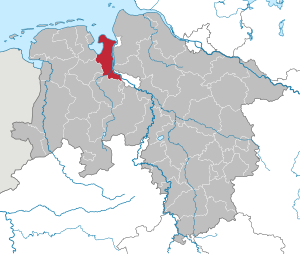 Li position de Subdistrict Wesermarsch in Infra Saxonia