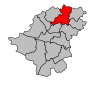 Découpage de l'arrondissement de Langon avant 2014 (situation de l'ancien canton de Sauveterre-de-Guyenne)