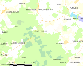 Mapa obce Boult-aux-Bois