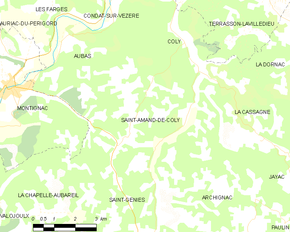 Poziția localității Saint-Amand-de-Coly