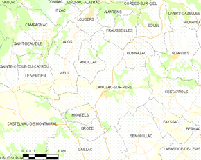 Poziția localității Cahuzac-sur-Vère