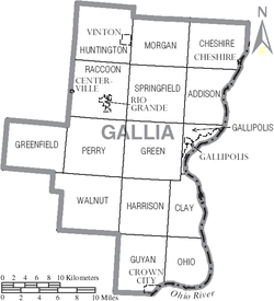 Vị trí trong Quận Gallia, Ohio