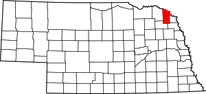 Карта Небраски с выделением округа Диксон