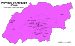 Mapa de los distritos de la provincia (ampliar para ver detalles.