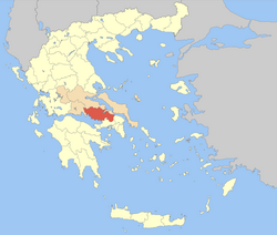 维奥蒂亚专区在希腊的位置