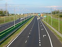 Motorway A2 in Poland, Poznań. "Komorniki" junction