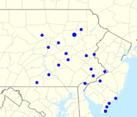 Map of radio affiliates in 2017 Philadelphia Phillies radio network.png