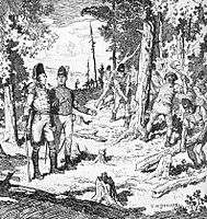 Британські солдати рубають дерева для будівництва Янг-стріт, 1795