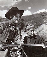 Robert Ryan och Janet Leigh i Den nakna sporren från 1953.