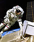 Jerry Ross during one of the first spacewalks that began assembly of the International Space Station