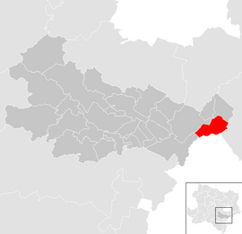 Poloha obce Seibersdorf v okrese Baden (klikacia mapa)