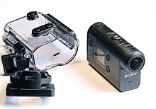 An Action-cam with underwater housing. Sony HDR AS5 Action Cam 2 -- Sven Volkens.jpg